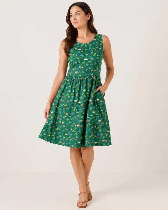 Tulip B Dresses & Skirts - Tulip B | Handbag Print Sleeveless Vintage Swing Dress Sz Large
